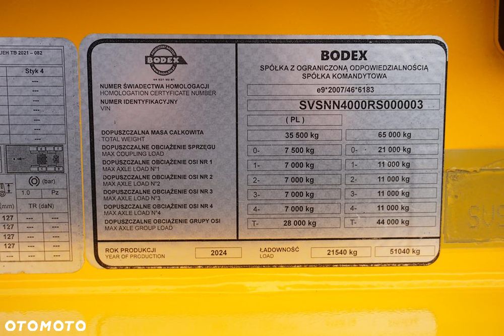 Bodex / NISKOPODWOZIOWA / 4 OSIE / NAJAZDY / 2 X OŚ SKRĘTNA / DMC 65 000 KG / JAK NOWA - 11