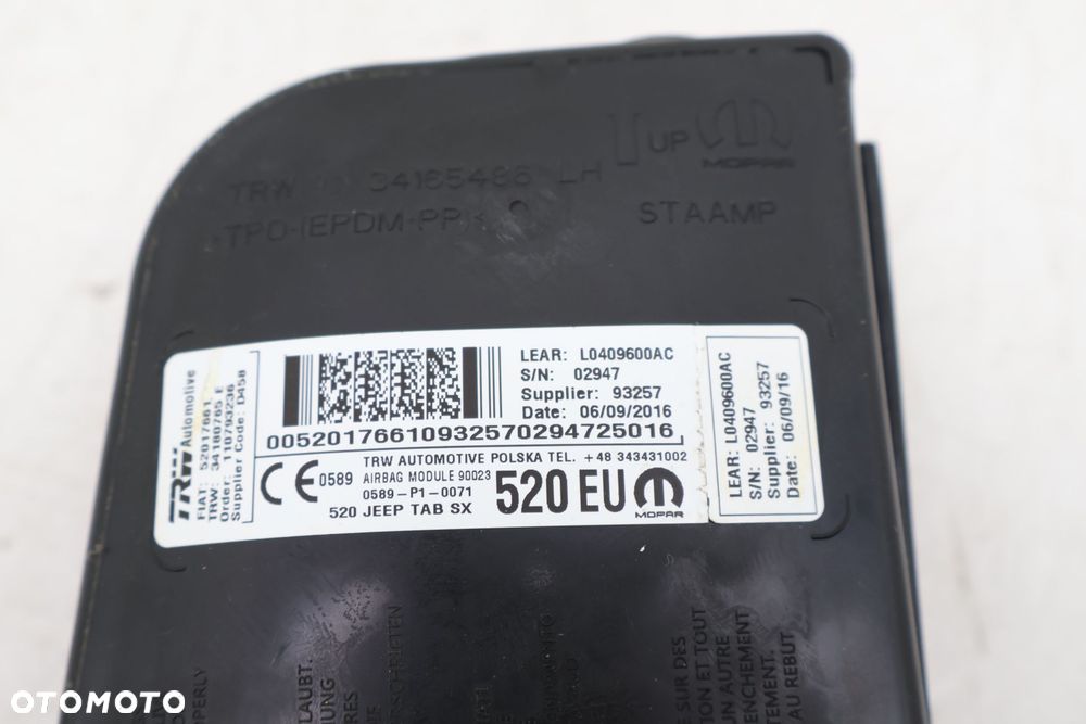 JEEP RENEGADE AIRBAG FOTELA LEWY 52017661 - 4