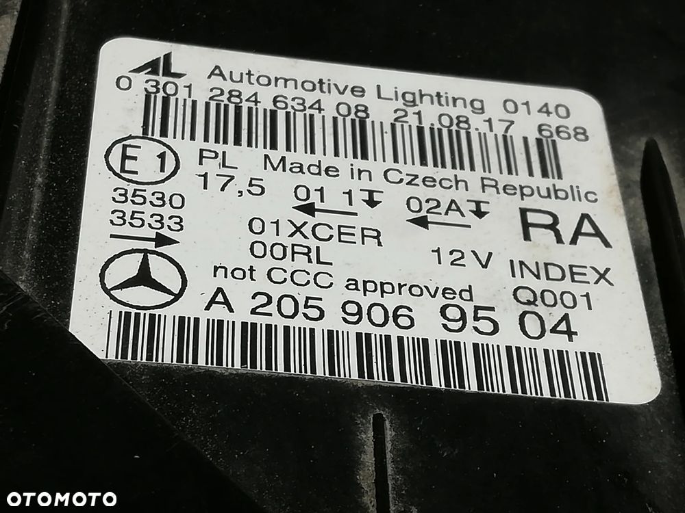 lampa przód prawa FULL LED MERCEDES BENZ W205 OE A 205 906 95 04 - 2