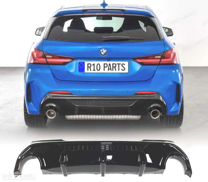 DIFUSOR BMW F40 19- LOOK 135I PRETO BRILHANTE - 1