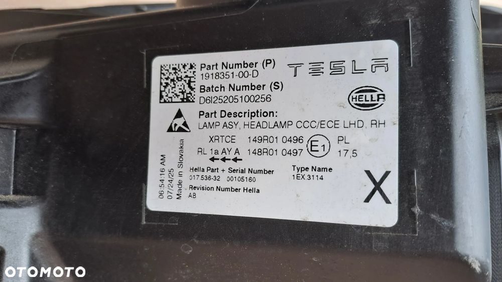 TESLA Y JUNIPER FULL LED PRAWA LAMPA 1918351-00-D CAŁA ŁADNA - 5