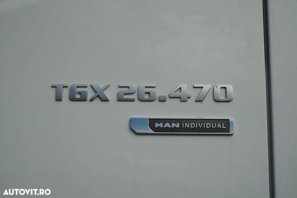 MAN TGX 26.470 / 6x2 / CORTINĂ / SOLO / 6x2 / 120 m3 / PUNȚĂ RIDICATĂ / I-PARK COOL / BALANȚĂ PODEA / - 24