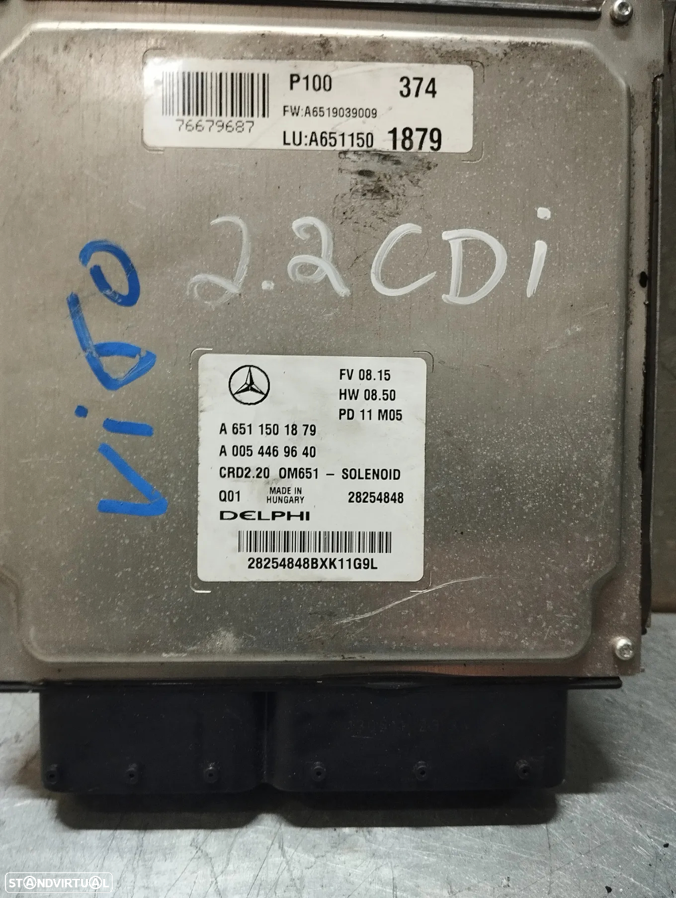 CENTRALINA DO MOTOR MERCEDES VITO W639 2.2CDI A0054469640 A6511501879 28254848 - 2