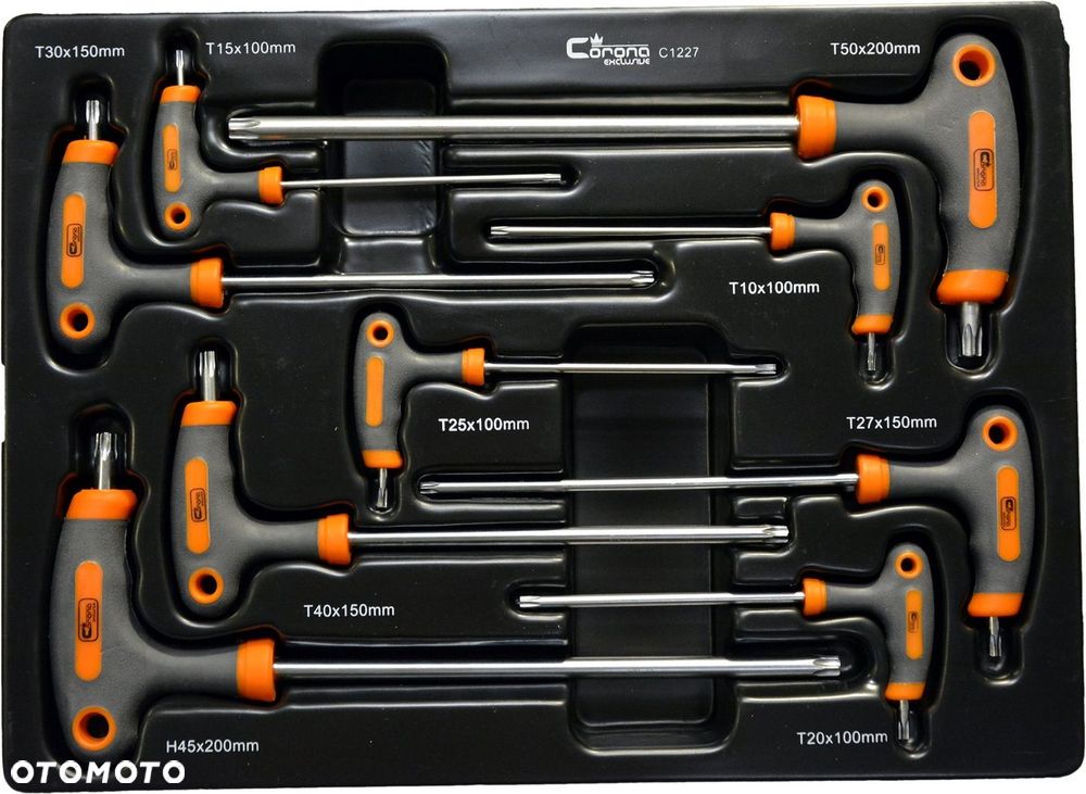 ZESTAW KLUCZY TORX WKŁAD DO SZAFKI UCHWYT T 9 szt - 1