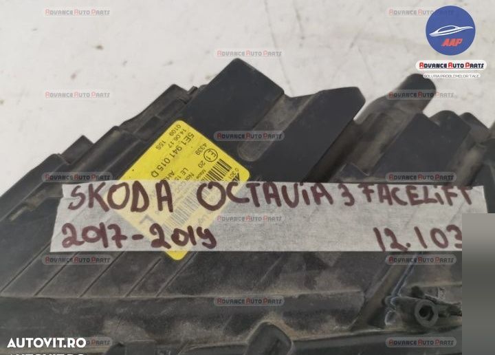 Far Stanga original cu Full Led Skoda  Octavia  3 facelift 2017 2018 2 - 8