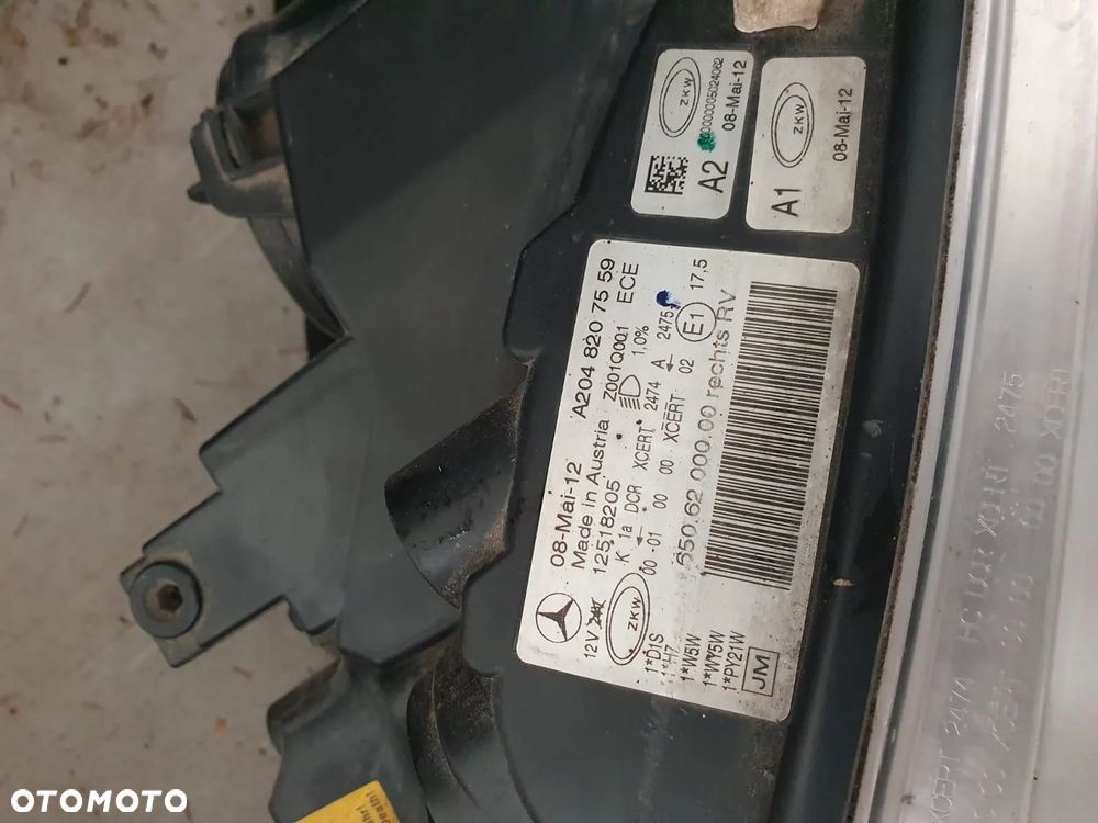 MERCEDES GLK X204 LAMPA BI-XENON PRAWY PRZÓD A2048207559 - 4