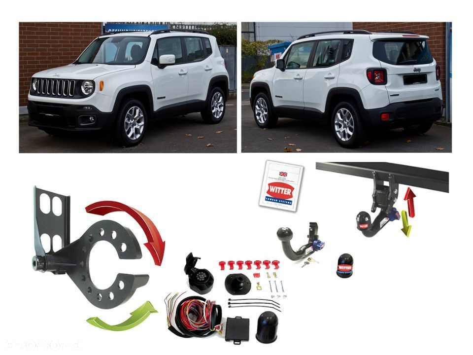 Hak Holowniczy Automat Wypinany + Moduł 13 pin + Wiązka do Jeep Renegade od 2014 AUTOMAT + GRATIS - 6