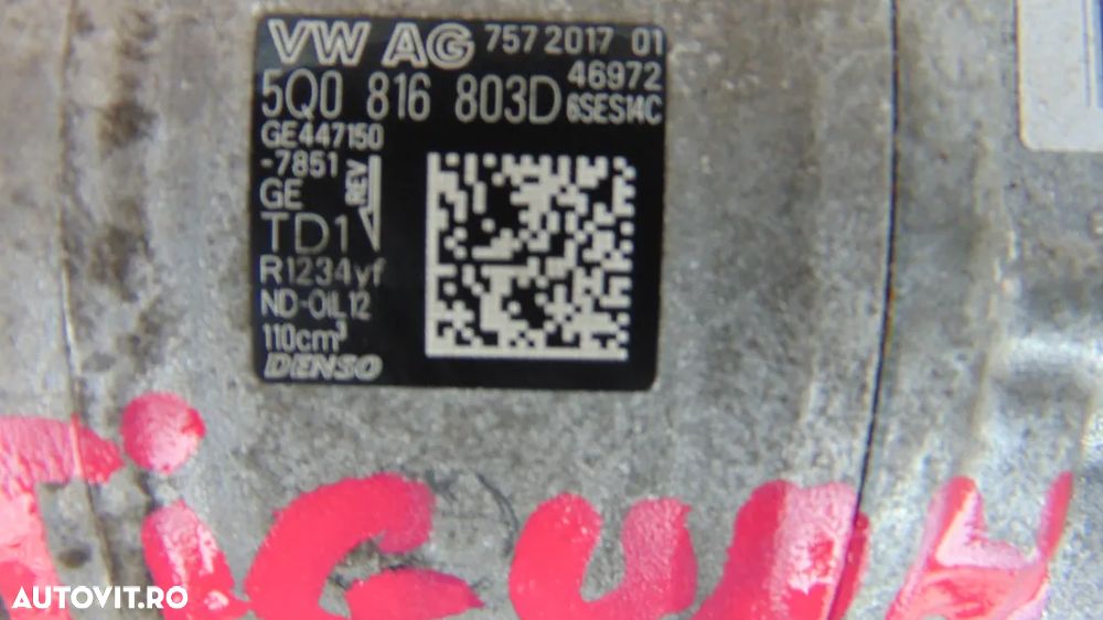 Compresor clima VW tiguan euro 6 Passat B8 Golf 7 touran audi a3 skoda octavia seat leon t cross t - 3