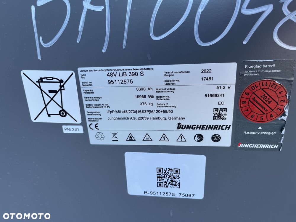 Bateria do wózka widłowego Linde Jungheinrich Still Li-Ion 48V 390 Ah ID BAT0048 - 4