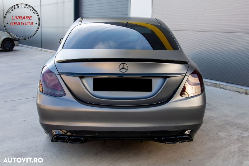 Difuzor Bara Spate Mercedes C-Class W205 S205 (2014-up) C63 Design pentru Bara Sta- livrare gratuita - 12