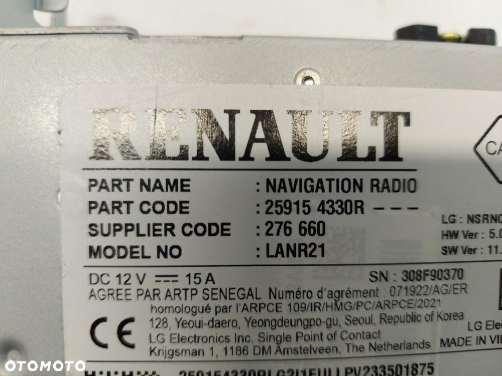 RENAULT AUSTRAL E RADIO NAWIGACJA 259154330R - 4