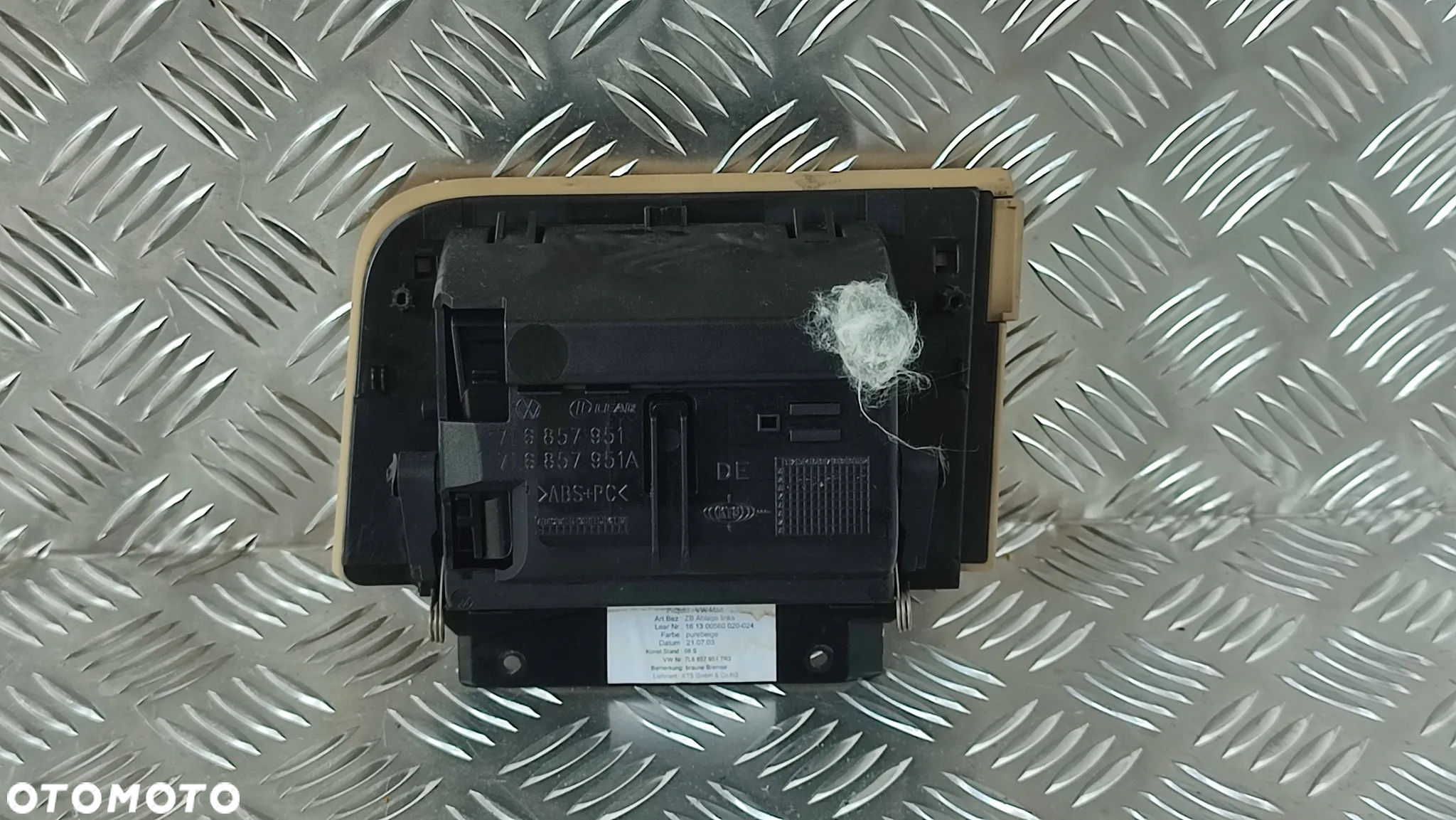 VW TOUAREG 7L 03-09R SCHOWEK POPIELNICZKA TYL JASNA KREMOW BEZOWA  LEWA 7L6857951 - 3