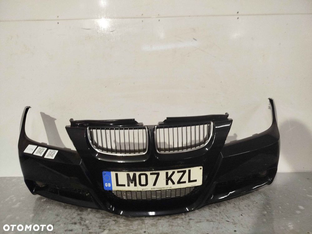 ^ ZDERZAK PRZÓD PRZEDNI BMW E90 E91 M PAKIET ///M SCHWARZ 2 CZARNY HALOGENY - 1