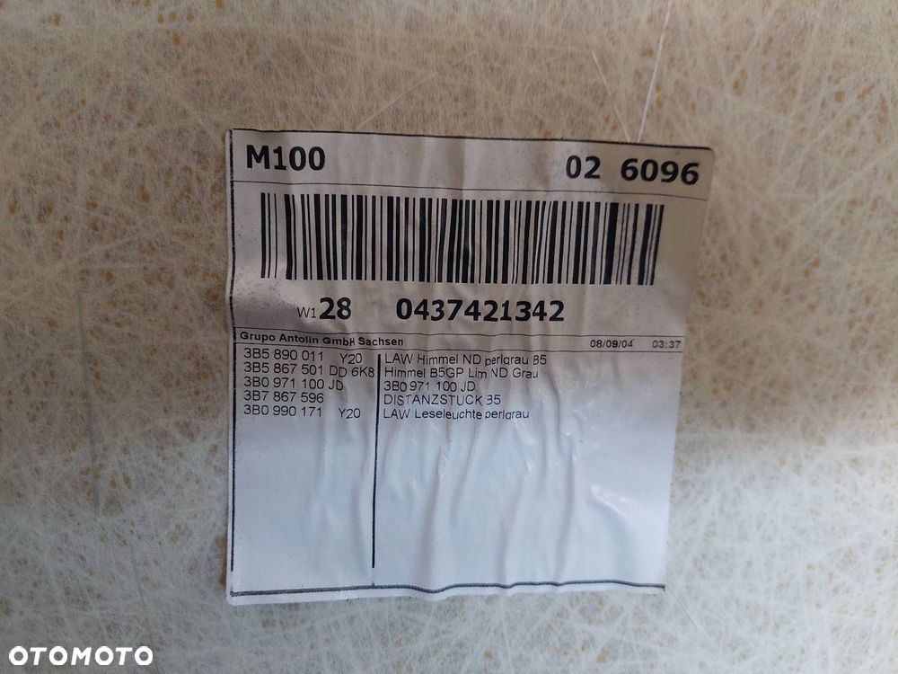 PODSUFITKA VOLKSWAGEN PASSAT B5 FL SEDAN 3B5867501 - 6