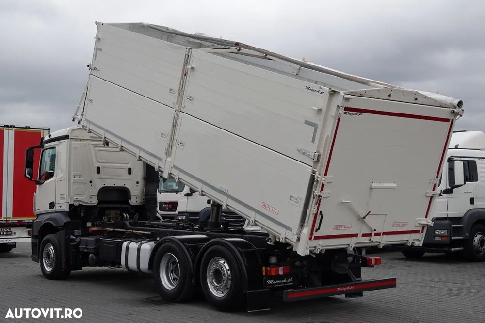 Mercedes-Benz ACTROS / 2545 / 6x2 / CAMION BASCULANTE 32 mc / OBLUTOR pentru cereale / CAPACITATE DE ÎNCĂRCARE: 15.000 KG / DIRECȚIE + AXIE ELEVABILĂ / EURO 6 - 2
