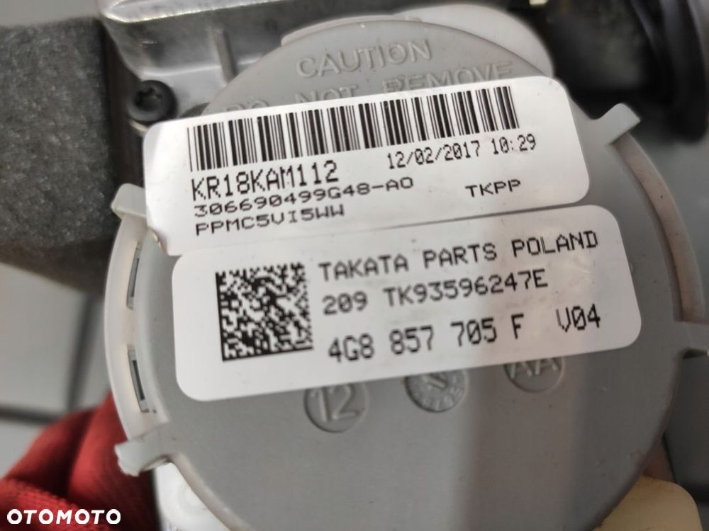 AUDI A7 4G8 LIFT A6 C7 PAS LEWY PRZÓD CZARNY NAPINACZ PIROTECHNIK SPRAWNY - 15