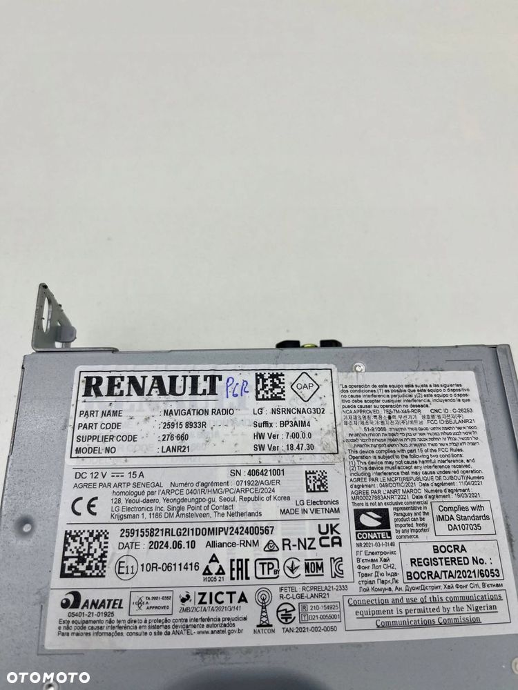 RENAULT SYMBIOZ RADIO NAWIGACJA CZYTNIK 259158933R - 2
