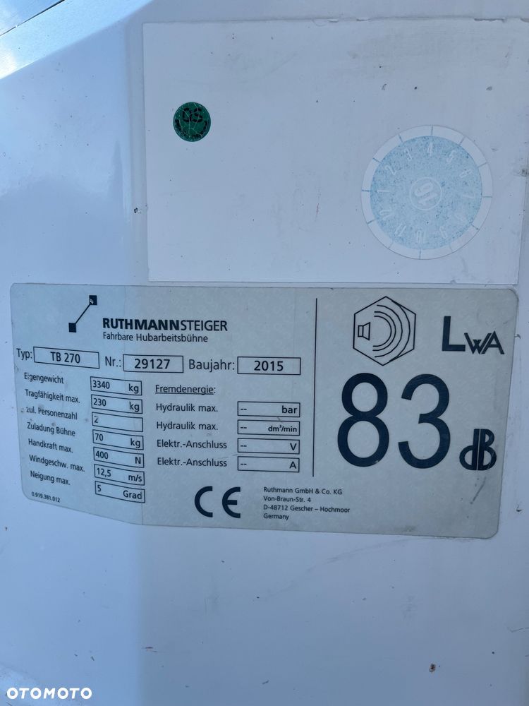 Mercedes-Benz Podnośnik Koszowy Ruthmann TB270 Zwyżka 27 Metrów 16 w Bok UDT Import Jak Wumag Gsr Multitel - 16
