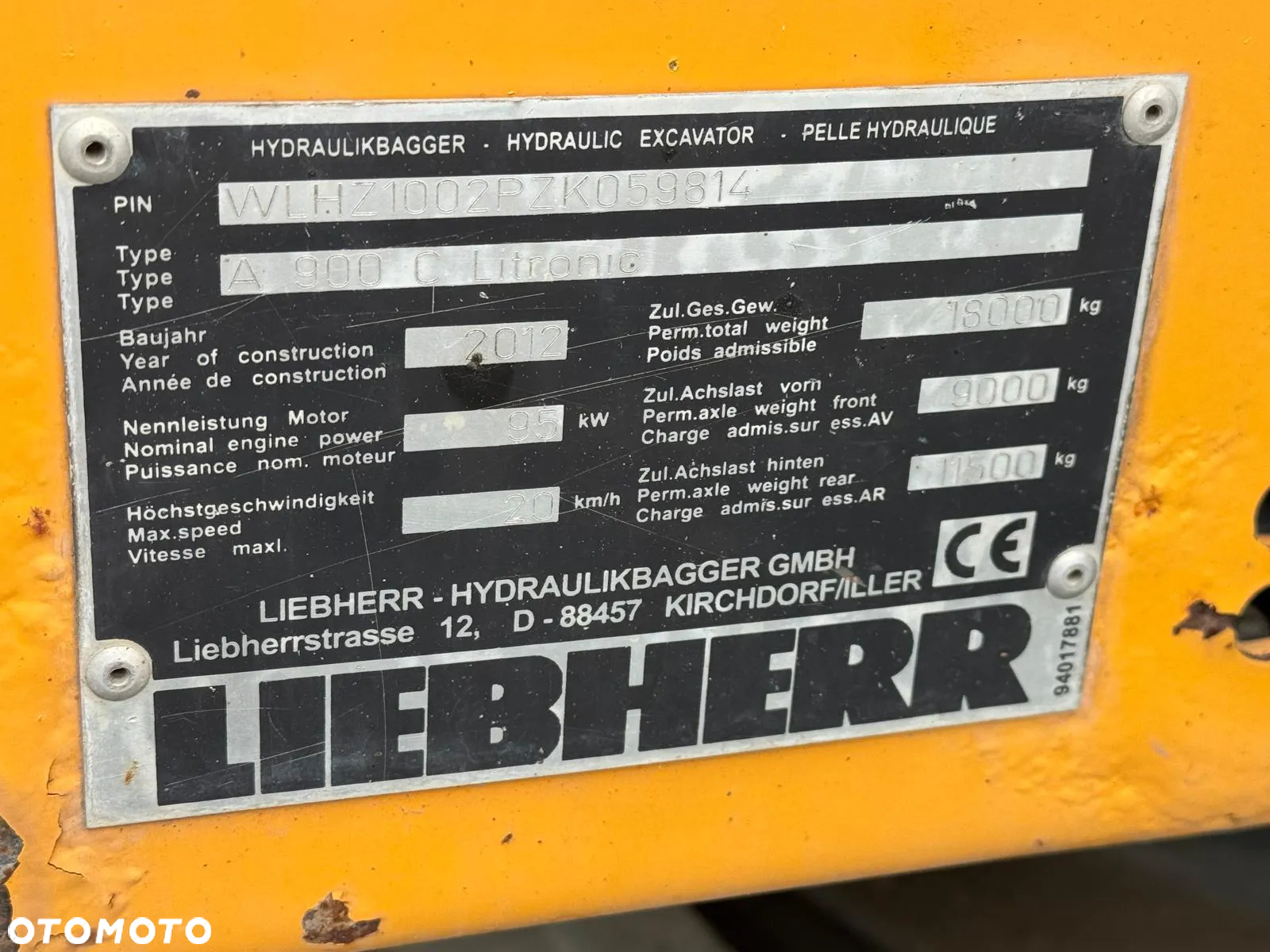 Liebherr A900 C Z NIEMIEC SUPER STAN / 314 / 316 / 904 / 914 / 916 / 918 / 920 - 9