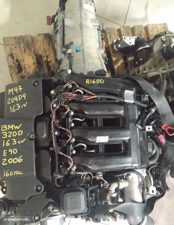 Motor BMW 320D 163cv E90 E91 2.0D M47 204d4 caixa automatica 6HP19 - 1