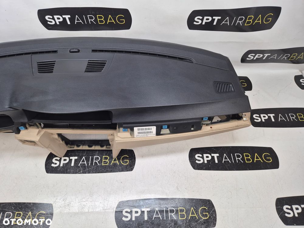BMW E90 NAVI DESKA ROZDZIELCZA DÓŁ BEŻ KONSOLA KOKPIT PULPIT PODUSZKI AIRBAG AIR BAG NAPINACZE KIT SET - 4
