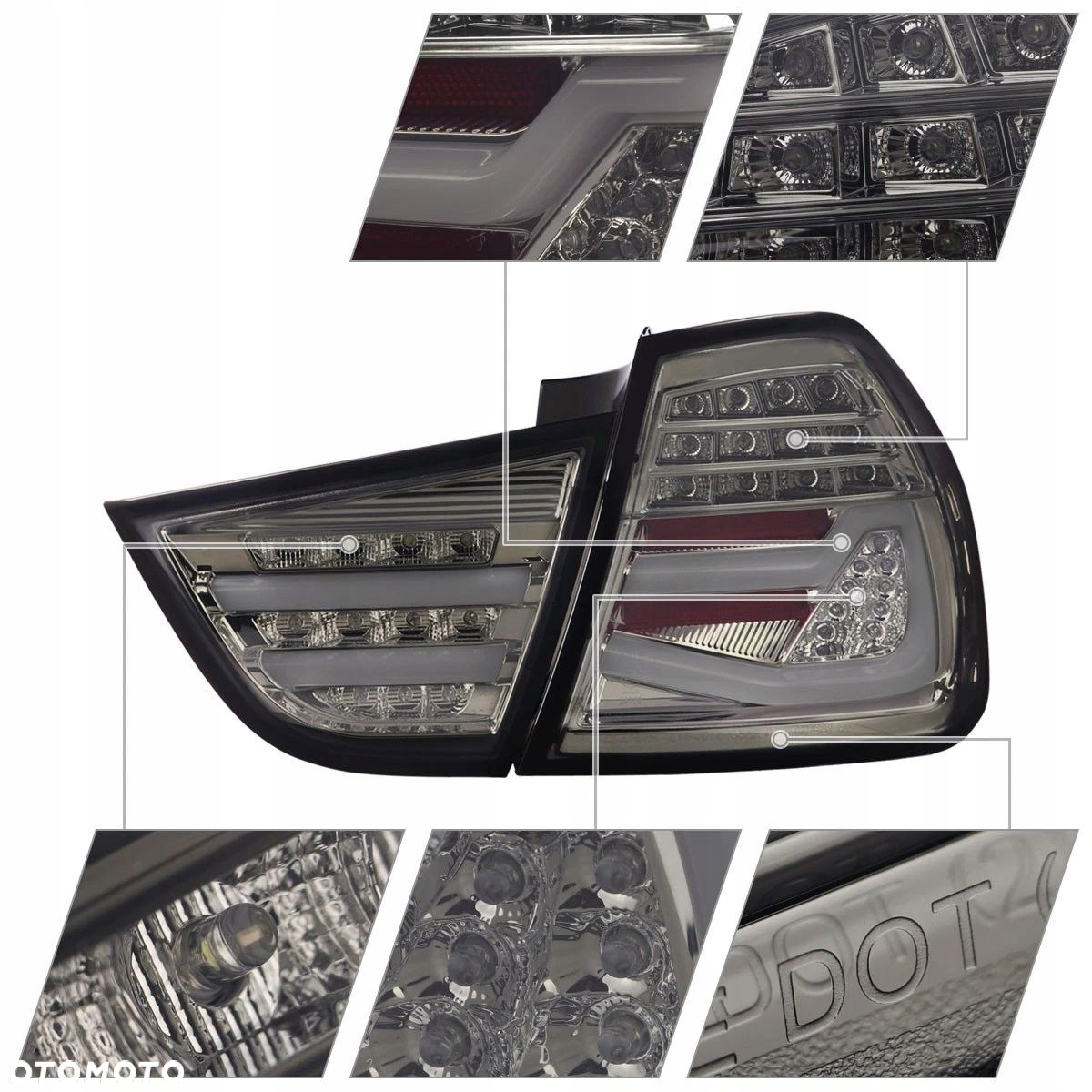 Lampy tyl ne kpl Led Bar Neon DTS Smoke Bmw 3 e90 sedan Lift Lci FL 08-12 - 8