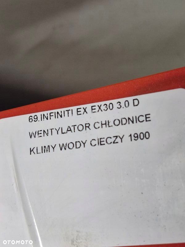 INFINITI EX EX30 3.0 D WENTYLATOR CHŁODNICE KLIMY WODY CIECZY - 6