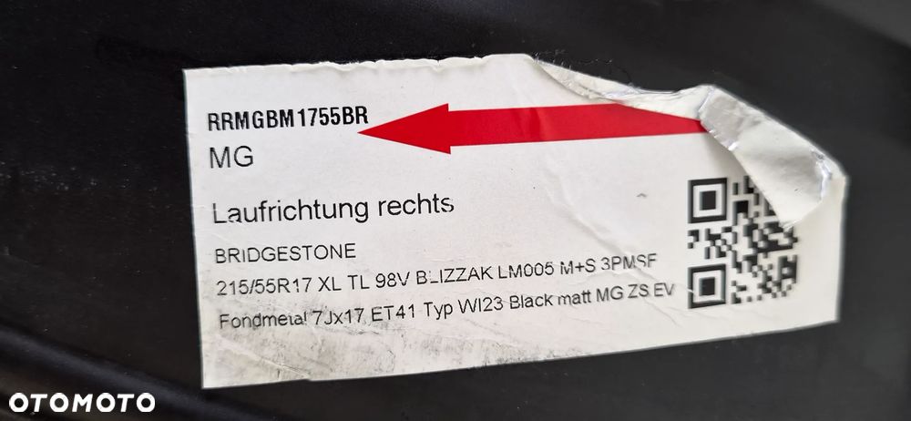 FELGI MG ZS EV 7X17 ET41 5X112 57,1 124R-53071 KBA53071 - 9