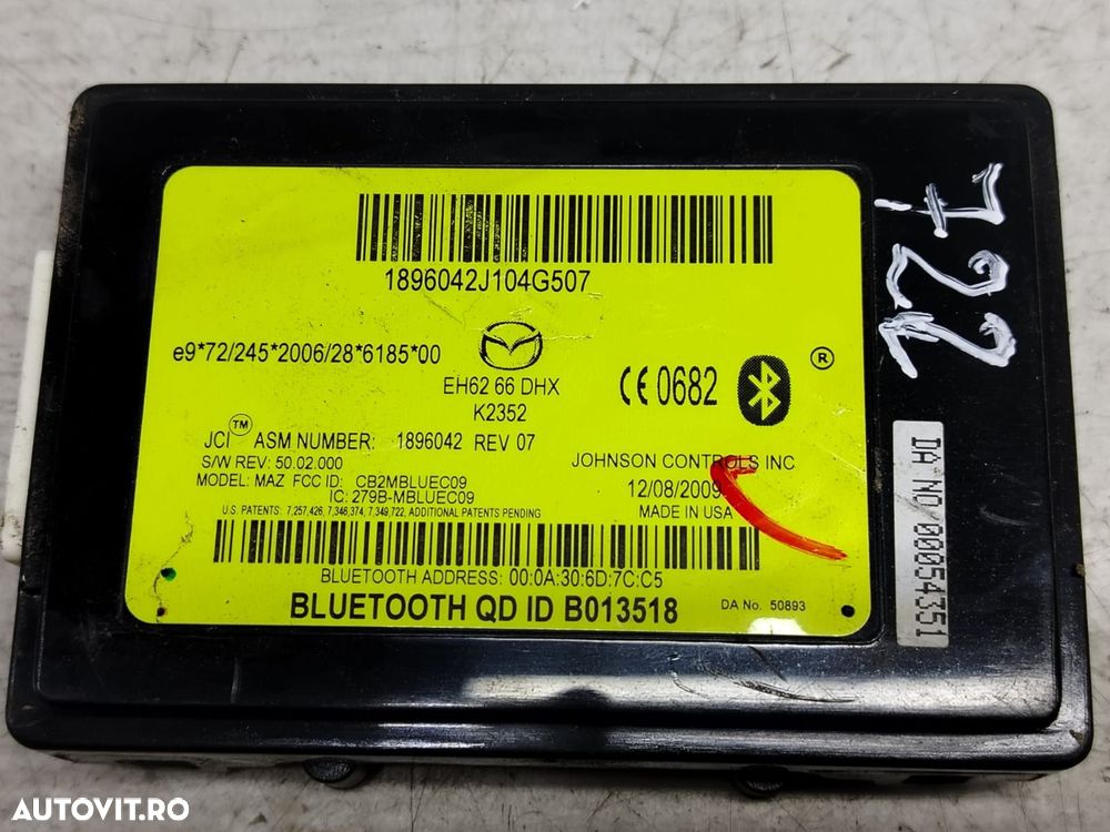 Modul bluetooth Eh6266dhx Mazda CX-7 1 [facelift] [2009 - 2012] 2.2 M - 2