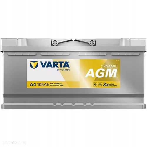 Akumulator Varta AGM 605901095 105Ah 950A P+ 12V - 2