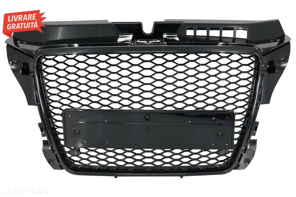 Grila Centrala Audi A3 8P Facelift (2007-2012) RS Design Negru Lucios- livrare gratuita - 1