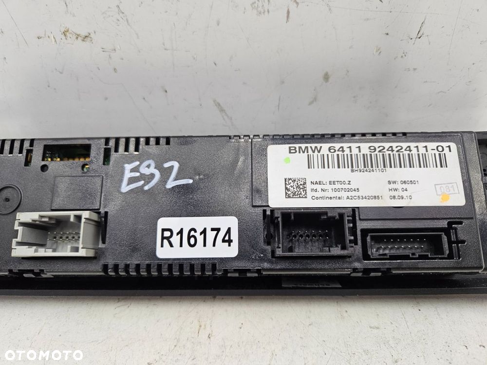 Panel klimatyzacji BMW E92 E93 04-12r. sterowania nawiewem wentylacją podgrzewane fotele 9242411 - 7