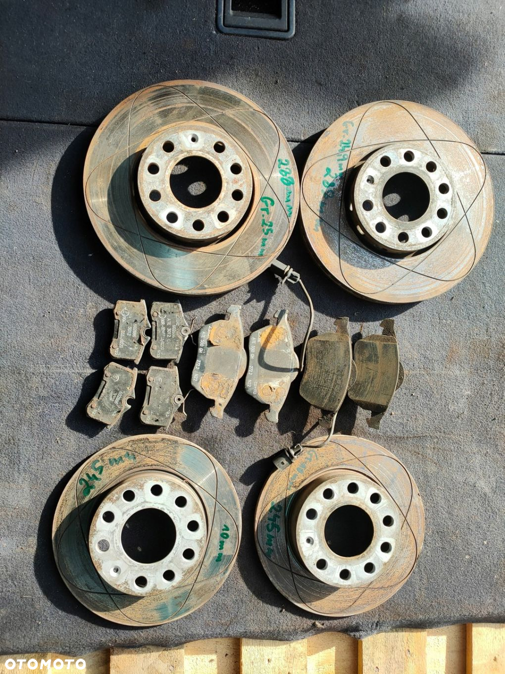 TARCZE PRZÓD  TYŁ ATE Nacinane POWER DISC 288mm/245mm A4 B6 b7 Exeo 500Km - 2