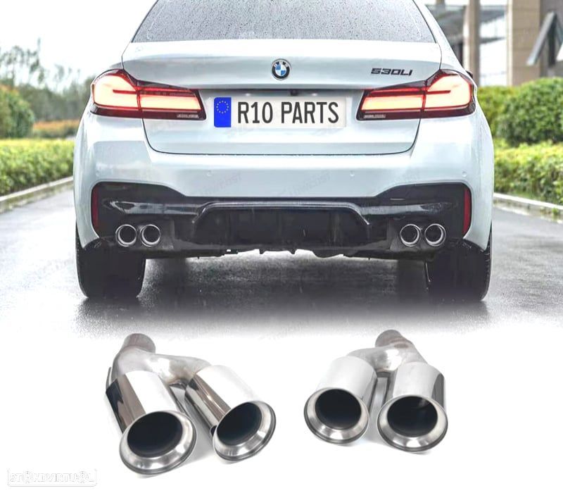 PONTEIRAS DE ESCAPE BMW G30 G31 20- LOOK M5 PRATEADAS - 1
