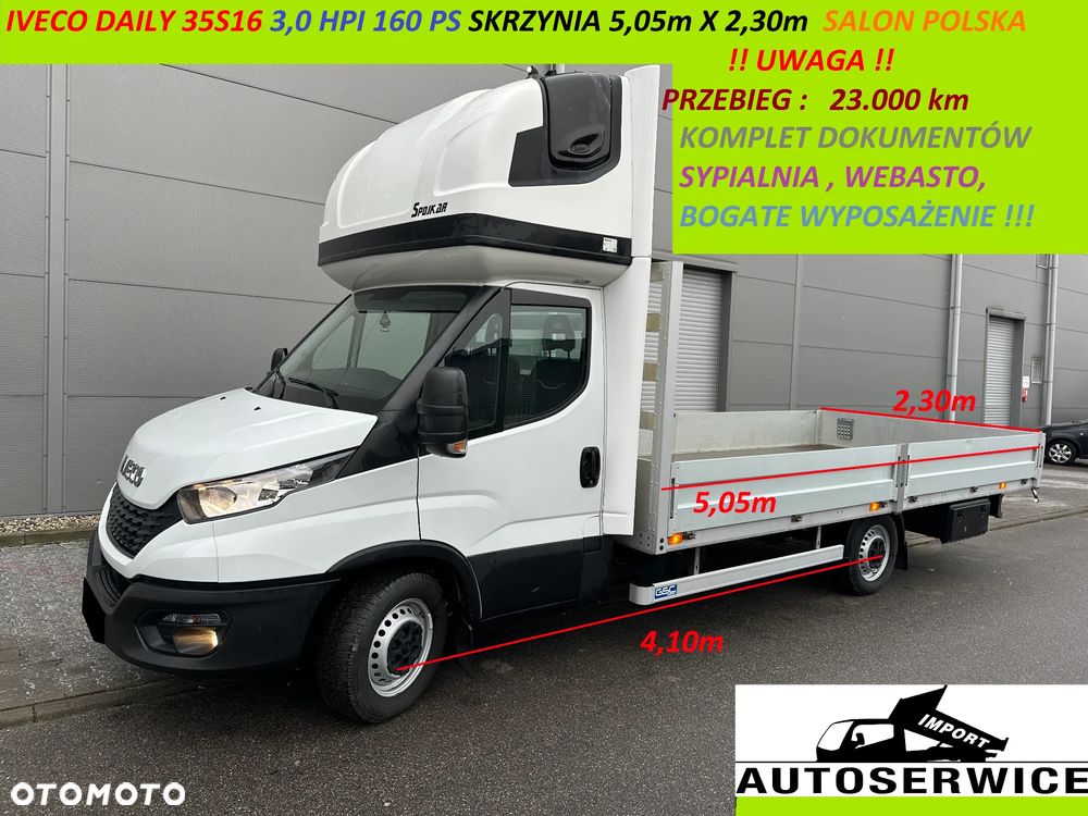 Iveco Daily 35S16 3.0 HPI 160 PS Uwaga 23.000 km Skrzyniowy Salon Polska - 1