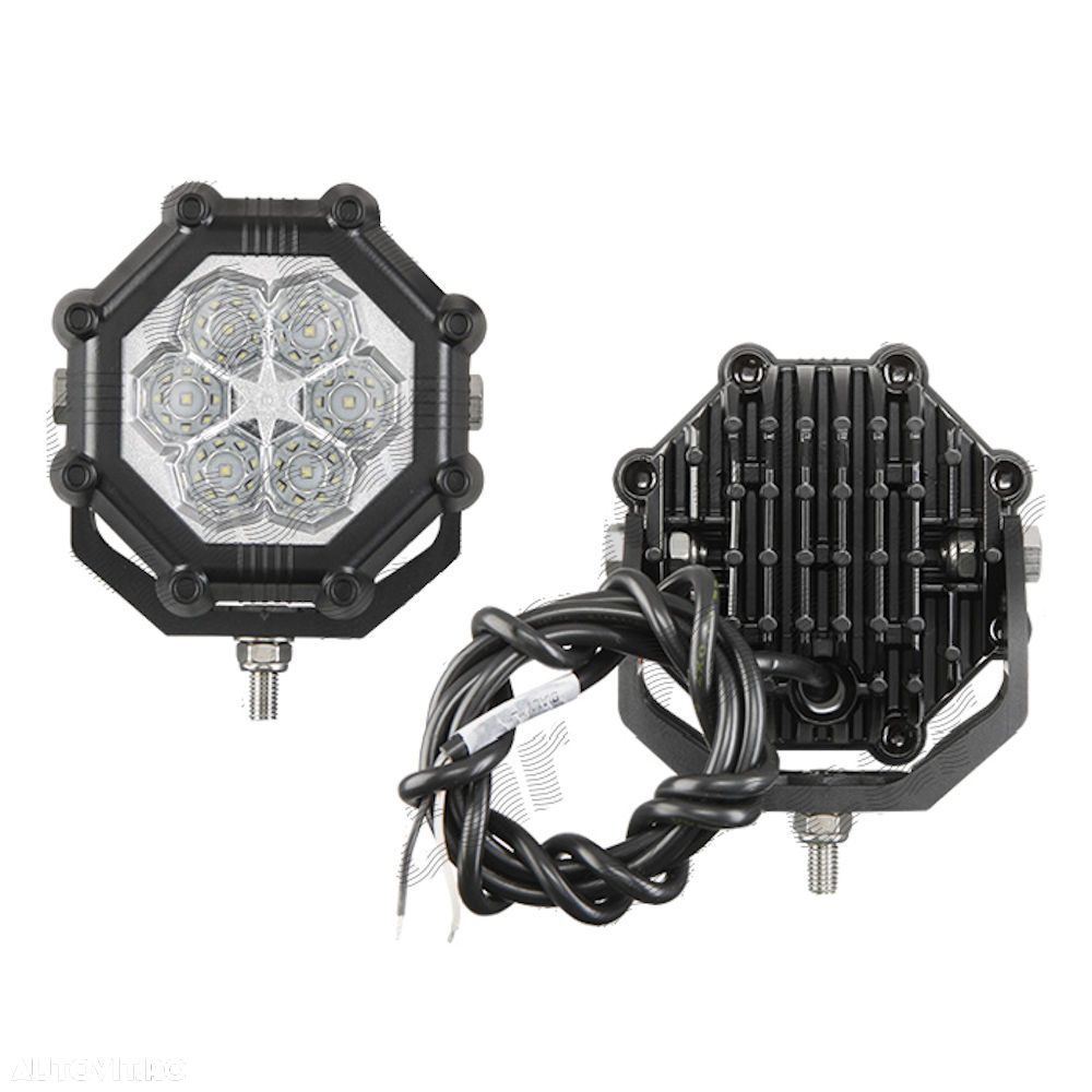 Lampa lucru Universal, 12/24V 81x107mm, tip bec LED, putere 40W,3000 lm indeplineste norma IP68 ; cu optiunea de lumina inversa - 4W,, - 1