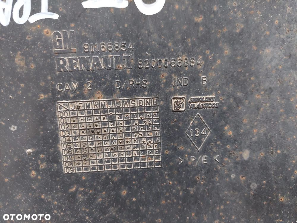 OSŁONA DOLNA ZDERZAKA TYLNA PRAWA RENAULT TRAFIC II 2 R2008 NR 8200066884 - 2