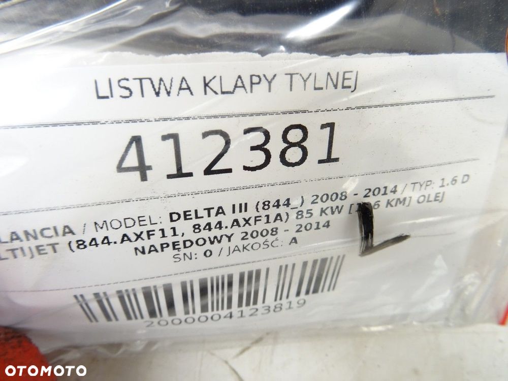 LISTWA KLAPY TYLNEJ  LANCIA DELTA III (844_) 2008 - 2014 1.6 D Multijet (844.AXF11, 844.AXF1A) 85 kW - 5