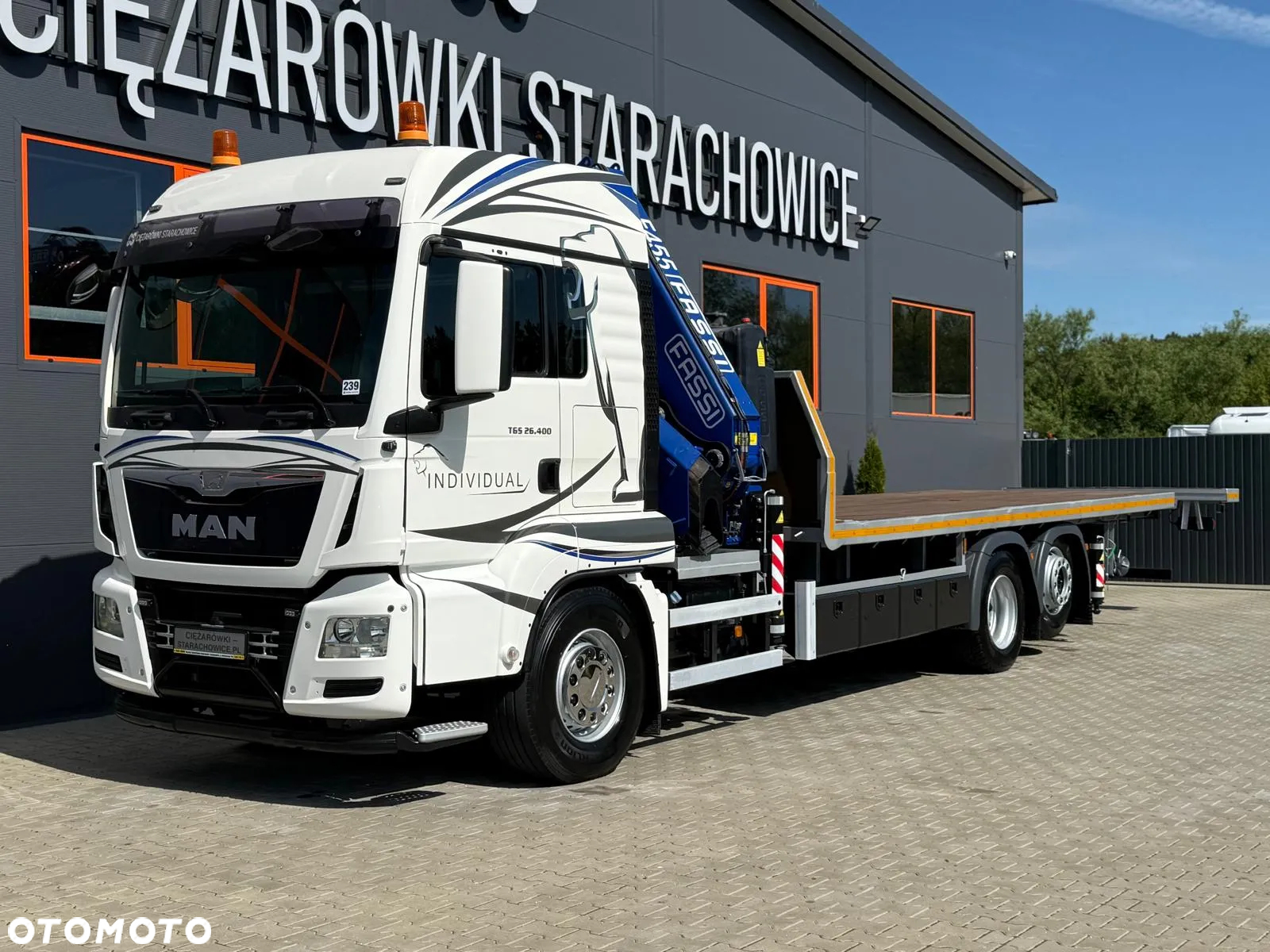 MAN TGS TGX 26.400 // E6 // 6x2 // platforma + FASSI F455RA.2.25 // Do przewozu kontenerów dzwig żuraw HDS kran crane laweta - 17