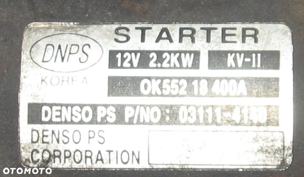 rozrusznik KIA CARNIVAL 2.9 CRDI OK55218400A - 3