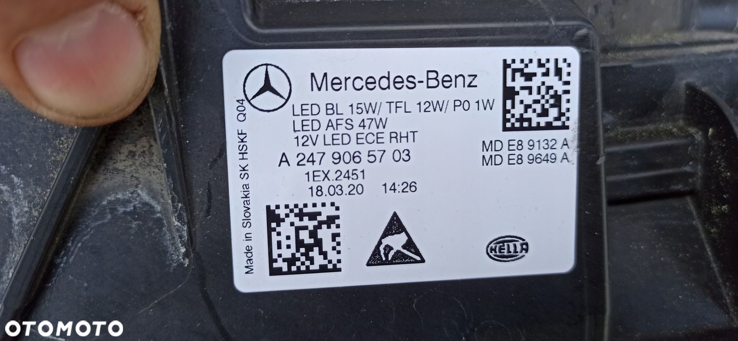 MERCEDES B-KLASA W247 LAMPA LEWY PRZÓD FULL LED PERFORMANCE A2479065703 EU - 14