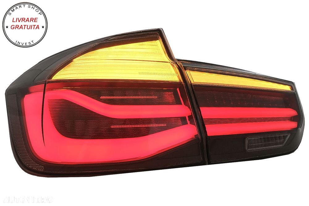 Stopuri LED M Look Black Line BMW Seria 3 F30 (2011-2019) LCI Design cu Semnal Din- livrare gratuita - 6