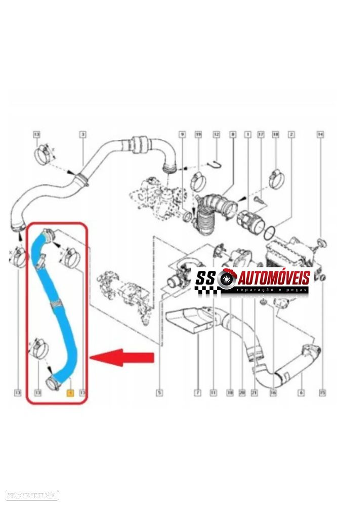 Tubo Intercooler Novo Renault 1.5 Dci 105cv Megane 2 II Scenic 8200590198 8200527670 - 5
