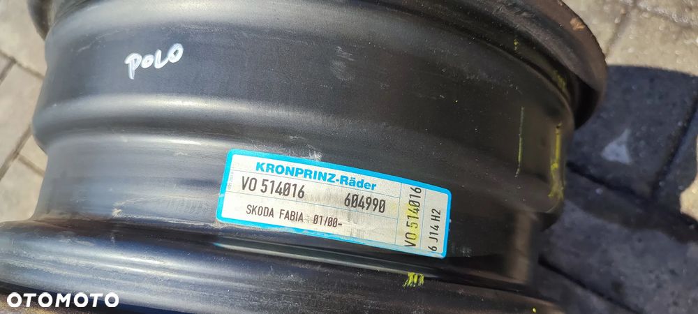 FELGI STALOWE 5x100 6Jx14 CALI ET43 VW SAET SKODA 4 SZTUKI KOMPLET - 9