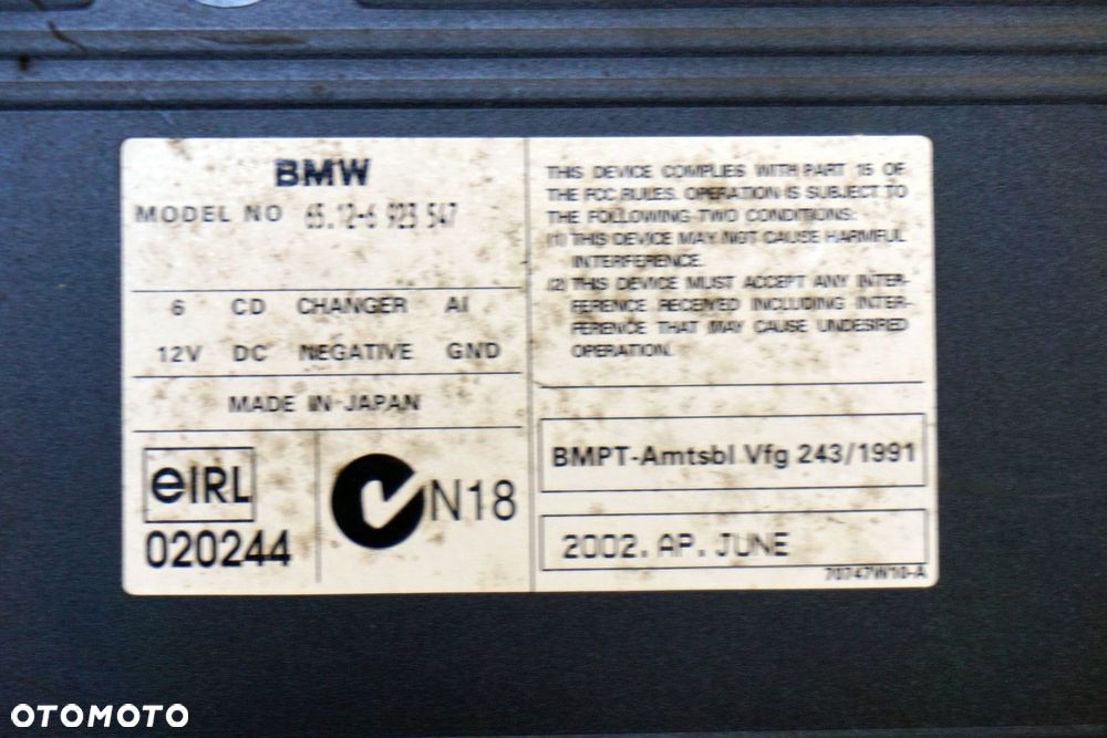 ZMIENIARKA CD 7 IV E65 65126923547 6923547 BMW 2001-2005 - 4