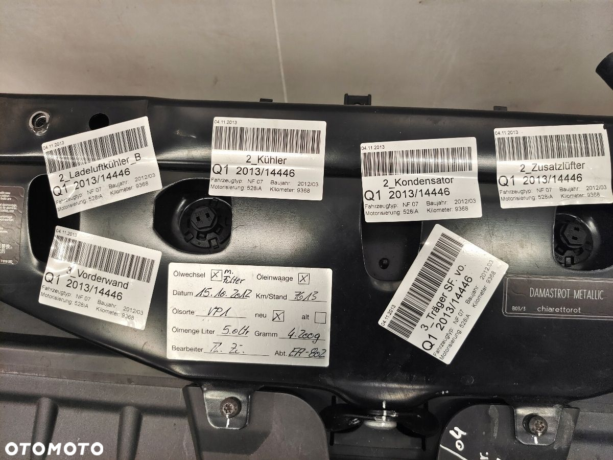 BMW F07 PAS PRZEDNI CHŁODNICE WENTYLATOR 528i - 13