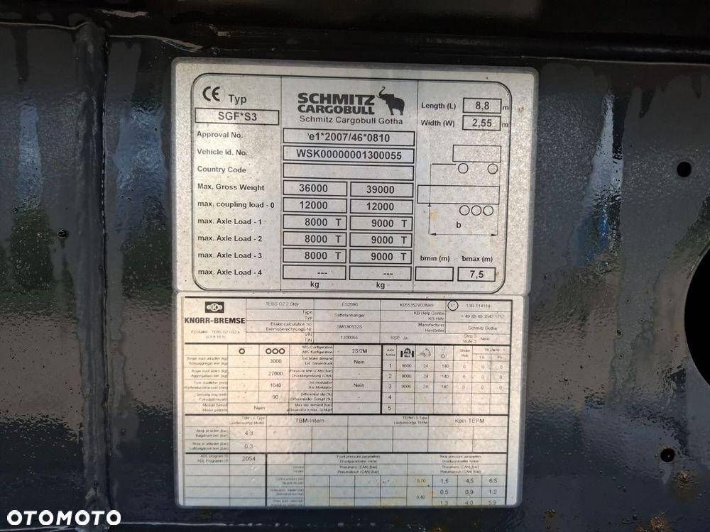 Schmitz Cargobull SGF - S3/ SKI24- SL7.2 - 8