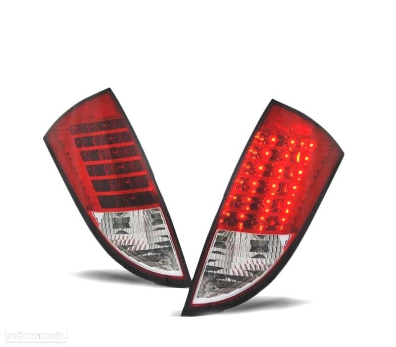 FAROLINS TRASEIROS LED PARA FORD FOCUS 1 HB 98-04 LED VERMELHO BRANCO - 1