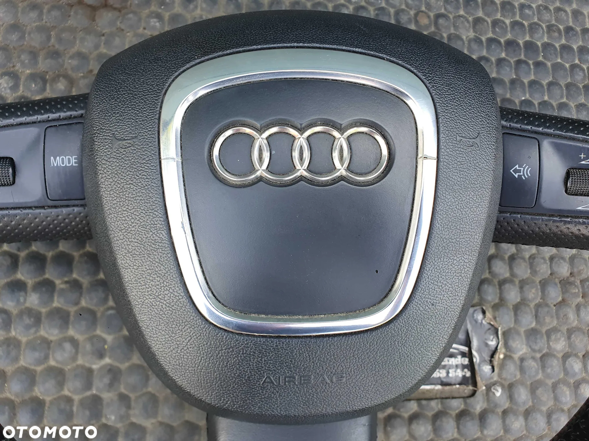Kierownica Trzy 3 Ramienna Czarna Pikowana Skóra Air Bag Poduszka Wtyczka AUDI A4 B6 B7 - 4