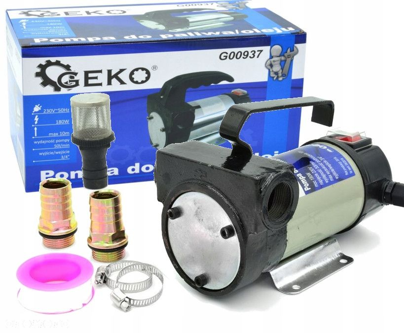 GEKO MINI POMPA DO SPUSZCZANIA PALIWA ROPY OLEJU 230V 180W WARSZTAT G00937 - 9